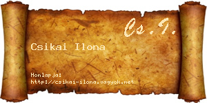Csikai Ilona névjegykártya
